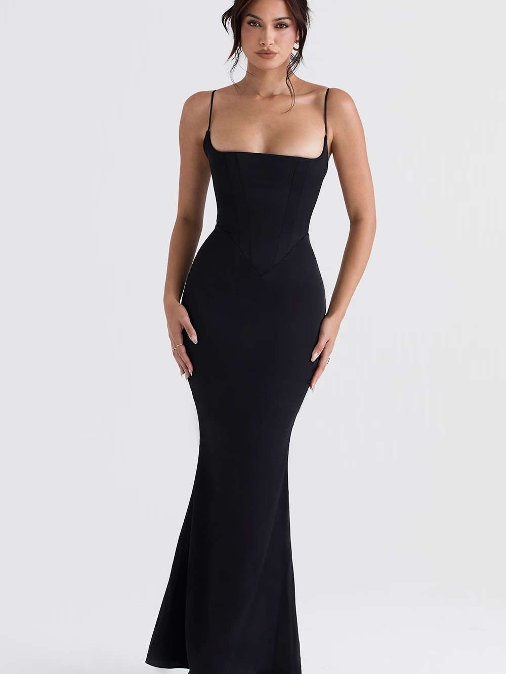 House of CB Black Corset-Style ‘Olivette’ Gown